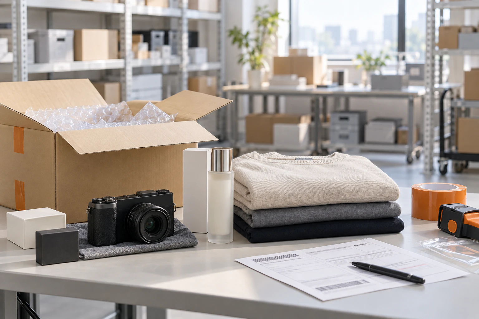 Japanese online-store products prepared for international delivery