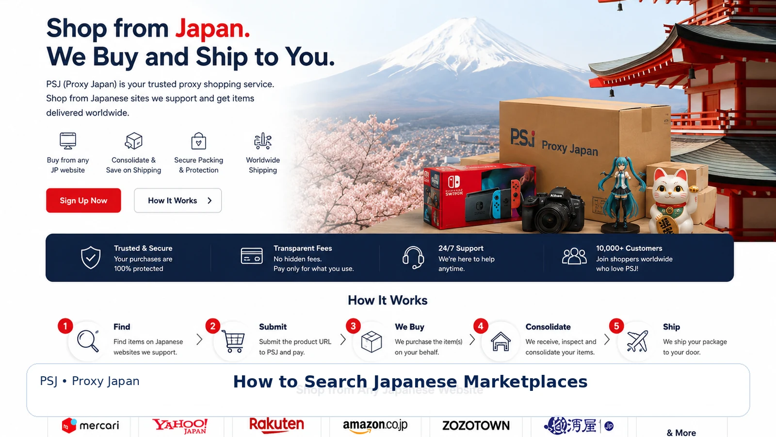 Japan Proxy Shopping visual guide for How to Search Japanese Marketplaces